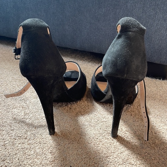 Black Peep Toe Sandals - Picture 3 of 5